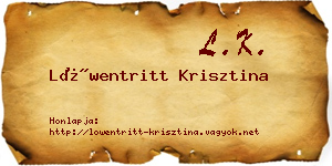 Löwentritt Krisztina névjegykártya